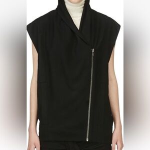 HELMUT LANG Sonar Wool Dropped Shoulder Vest in Black